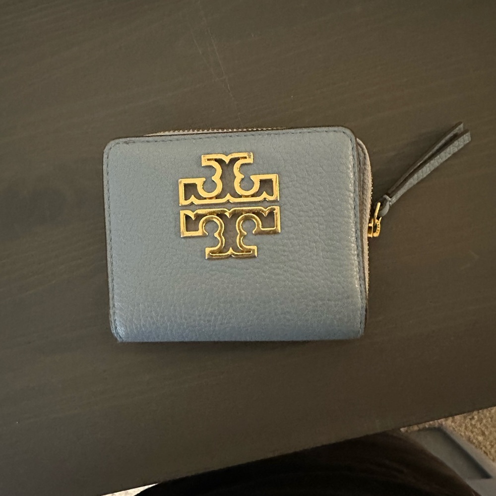 Tory Burch Leather Wallet with Gold Logo